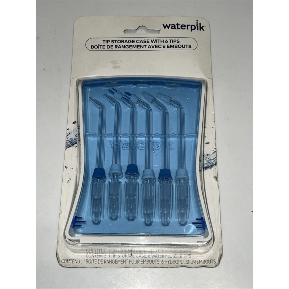 Genuine Waterpik Water Flosser Tips Storage Case & 6 Ct. Replacement Tips TS100E